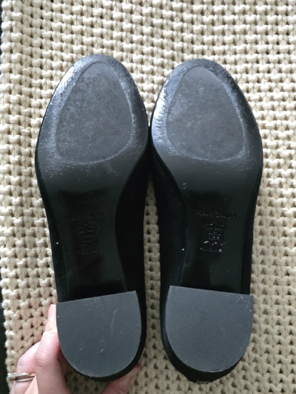 Margaux Black Suede Rounded-Toe Classic Pumps - Picture 4 of 5